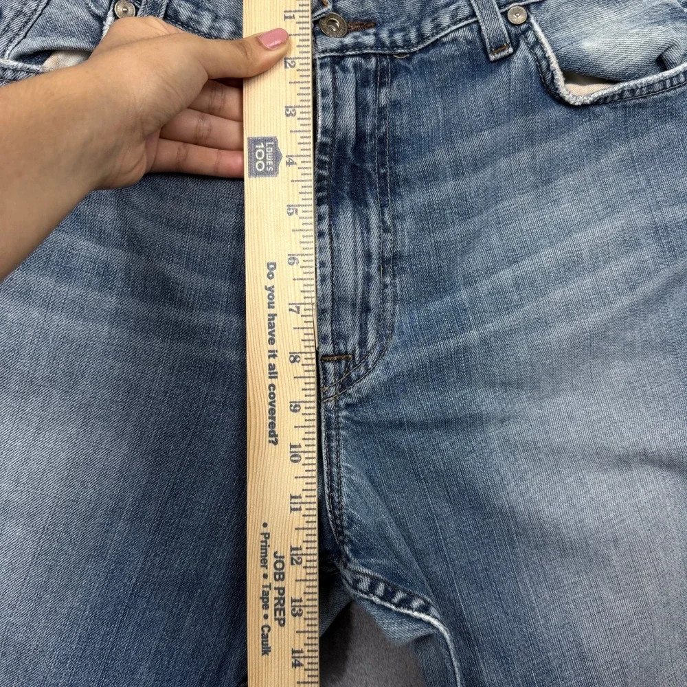 Lucky Brand Jeans Mens 38 Blue Straight Leg Medium Wash Distressed Made In USA